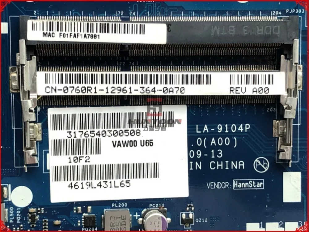 Высокое качество CN-0760R1 для Dell Inspiron 3521 5521 Материнская плата ноутбука VAW00 LA-9104P SR0XL I5-3337U DDR3L полностью протестирована