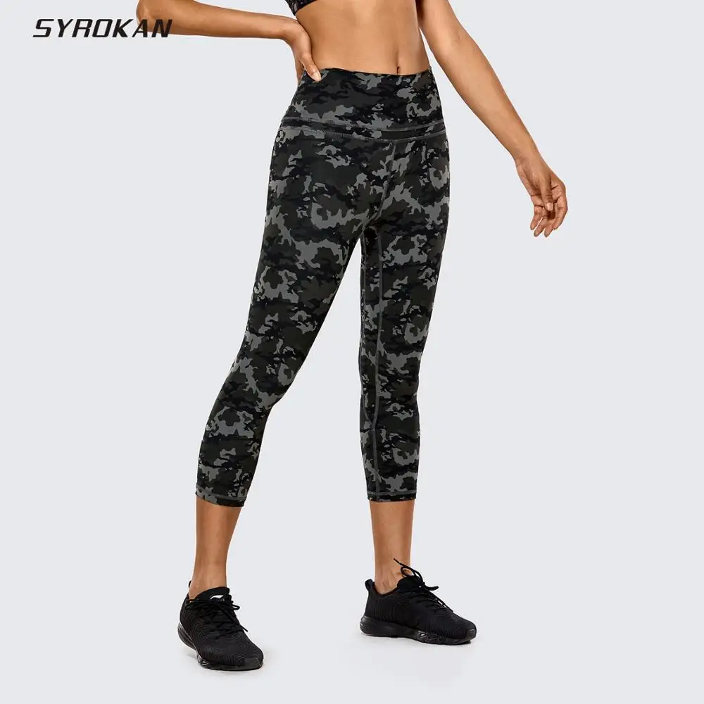 SYROKAN Women's High Waist Crop Capri Leggings Workout Pants Naked Feeling -19 Inches SYROKAN Women's High Waist Crop Capri Leggings Workout Pants Naked Feeling -19 Inches
