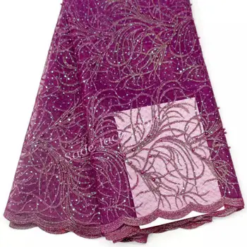 

FolaSade Elegant Embroidered Lace Fabric 2019 High Quality Lace Sequins Beads French Net Lace African Tulle Lace Fabric Wo249