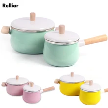 Relliar 1.8L/3.3L фарфоровая кастрюля для приготовления пищи эмалированная кастрюля для молока детская еда суповая кастрюля для индукционной плиты газовая плита кухонная посуда