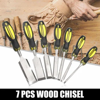 

7 Pcs 6-38mm Manual Wood Carving Hand Chisel Tool Set Professional Carpenters Woodworking Carving Chisel DIY Hand Tools With Bag