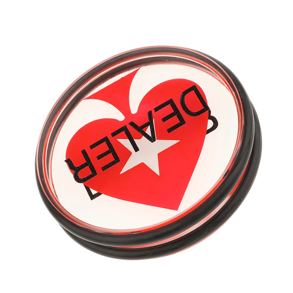 

Acrylic Clear Double-Sided Texas Pocker Dealer Button with Rubber Ring - Casino Grade 3 Inch Diameter