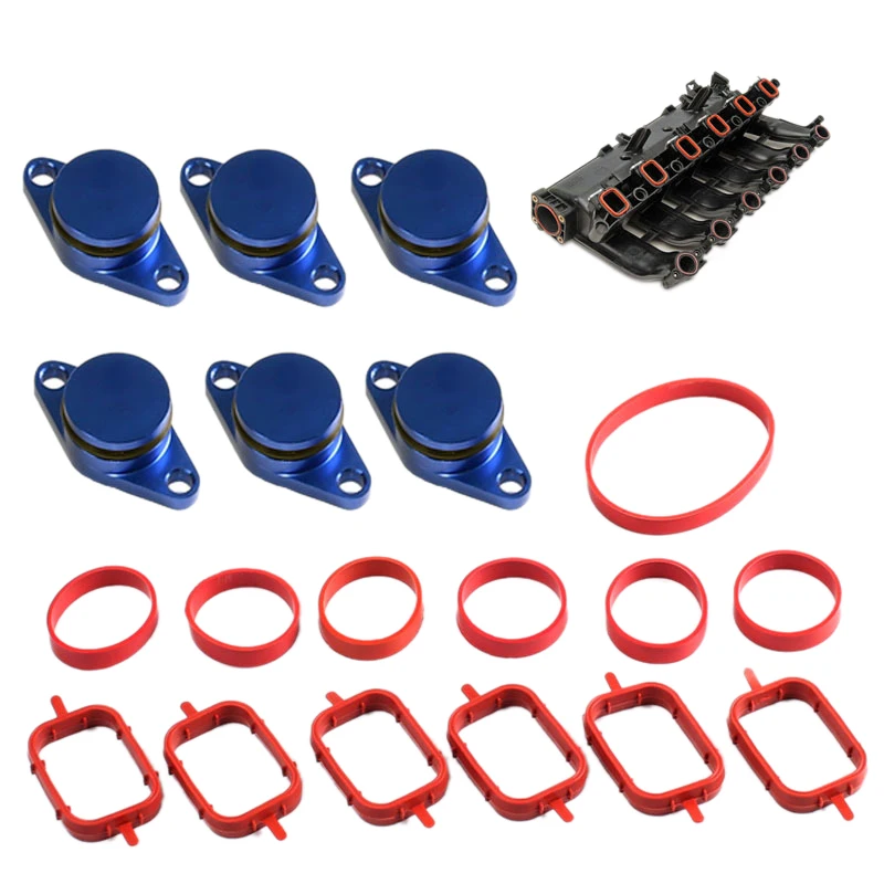 

6 Pcs 33 Mm for Bmw Swirl Blanks Flaps Repair Delete Kit with Intake Gasket M57
