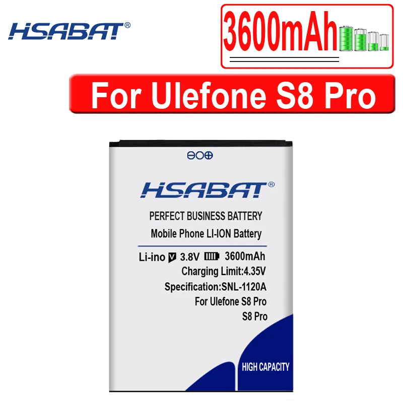 HSABAT S8 Pro 3600 мА/ч, Батарея для Ulefone S8 Pro S8 5,3 дюймов MTK6737 MTK6580 в номер для отслеживания