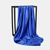Foulard Hijab en Satin de Couleur Unie pour Femme, Châle Carré de 90cm pour Cheveux