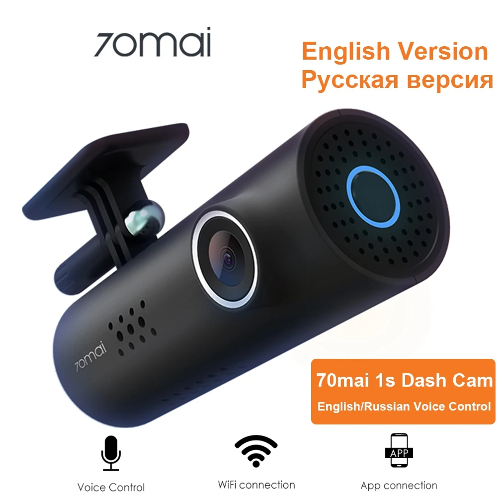70mai 1S видеорегистратор с английским и русским голосовым управлением 1080P Smart WiFi