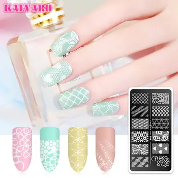 

Rectangle DIY Nail Stamping Plates Nail Template Flower Animal Pattern Nail Stamp French Nail Art Stamp Image Template Tools