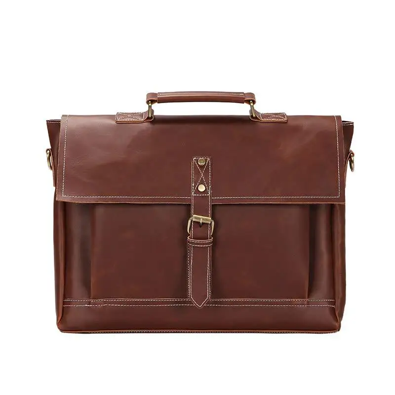 Men Oil Waxy Leather Antique Design Business Briefcase Laptop Document Case Fashion Attache Messenger Bag Tote Portfolio