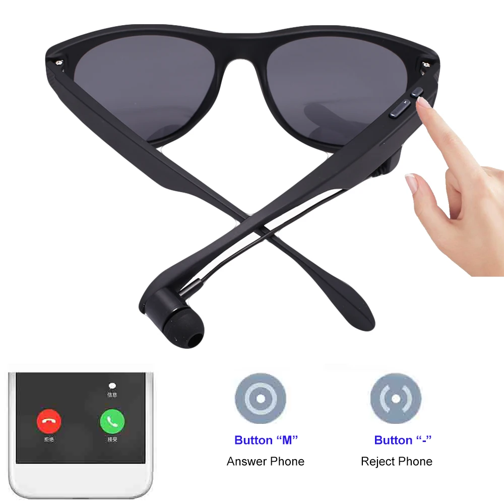 Солнцезащитные очки Conway для мужчин Bluetooth 4 1 с микрофоном прямоугольные