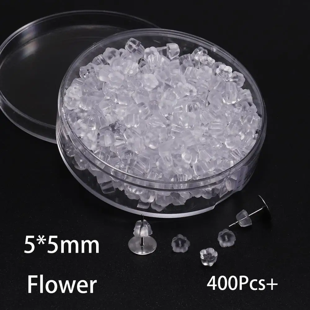5x5mm-400pcs 1000 шт./лот резиновая серьга Назад Силиконовые серьги задние пробки затычки для ушей блокированные колпачки Сделай Сам ювелирных изделий(содержит коробку - Цвет: 5x5mm-400pcs