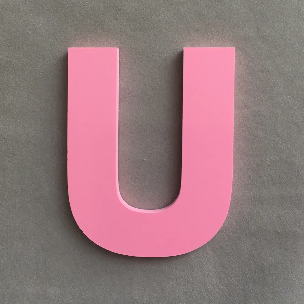 ПВХ розовый A-Z Алфавит прописные английские буквы интерьерные настенные садовые Свадебные Декоративные наклейки для детской комнаты - Цвет: U
