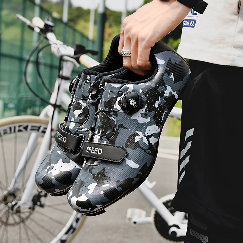 Hot Style MTB Flat Cycling Shoes Men Outdoor Racing Road Bike SPD Cleat Shoes Professional Self-Locking Bicycle Sneakers Unisex