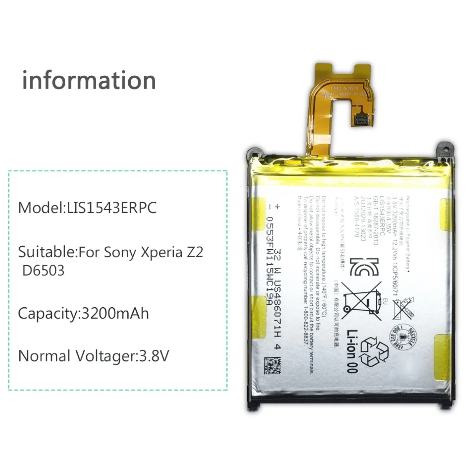 Оригинальный аккумулятор LIS1543ERPC для Sony Xperia Z2 D6503 D6502 D6543|Аккумуляторы мобильных