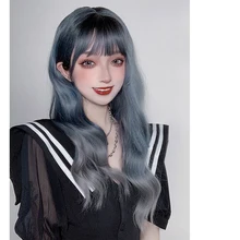 Lolita Kosplej Zhenskie Dlinnye Vyushiesya Volosy Sinij Seryj Gradient Povsednevnyj Milyj Pushistyj Volokno Vysokaya Termostojkost Sinteticheskij Parik Kupit Nedorogo V Internet Magazine S Dostavkoj Sravnenie Cen Harakteristiki Foto