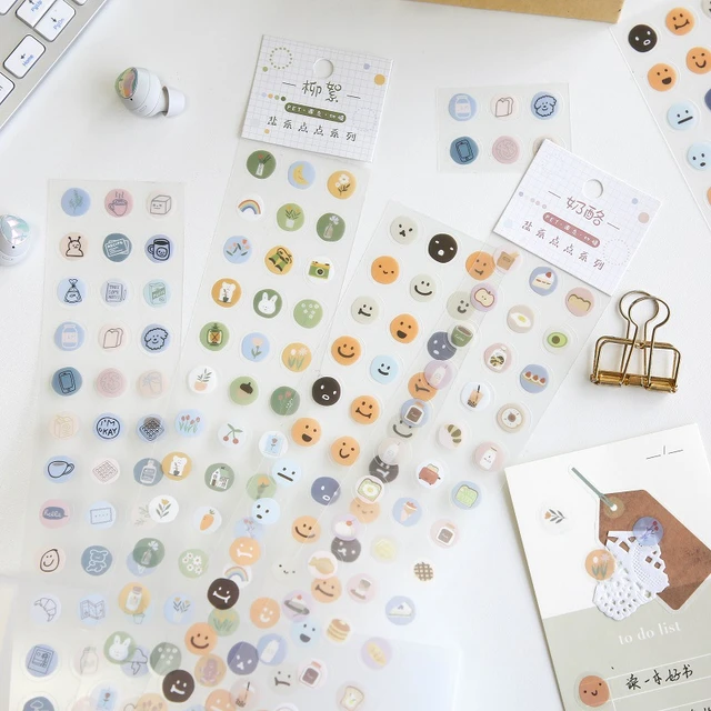 Circle Bullet Journal Stickers | Planner Dot Stickers | Neutral Dots