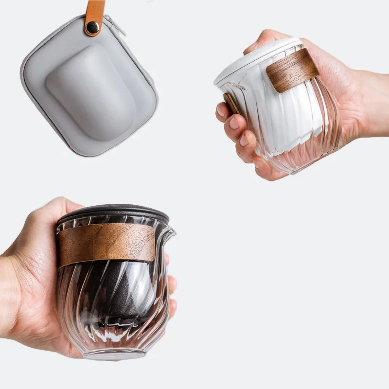 Glass Teaware Ceramic Teapot with One Pot Three Cups Storage Tank Gaiwan Teacup Tea Sets Portable Travel Chinese Drinkware | Дом и сад