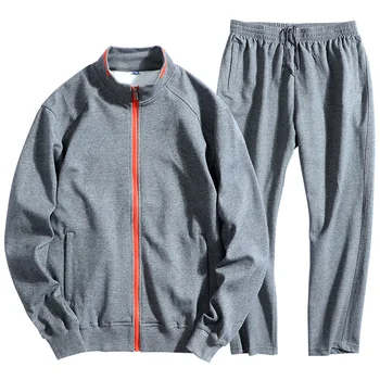 

New Men's Running Set Spring Autumn Man Sportswear 2 Piece Sets Sport Suit Jacket+Pant Sweatsuit Male Tracksuit Asia Size M-8XL