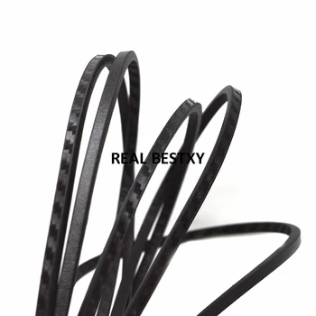 

5m/lot approx:4*3mm Flat Leather Rope DIY Bracelet Necklace Jewelry artificial carbon fiber leahter cords strands for jewelry
