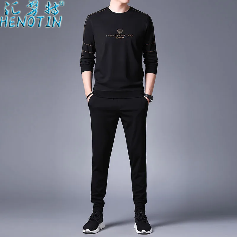 

Sink Knut Genuine Product Sports Set New Style Spring Casual Sweatshirt Two-Piece Set Men'S Wear Trend Handsome Collocation Kore