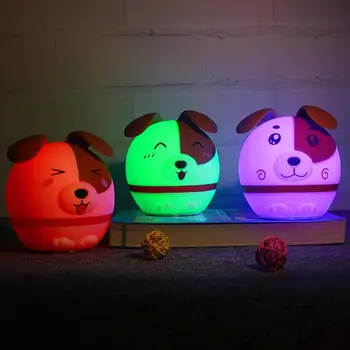 

Silicone Dog LED Night Light 8 Colors Energy Save Pat Lamp USB Portable Living Room Home Children Bedroom Lamp Table Lighting