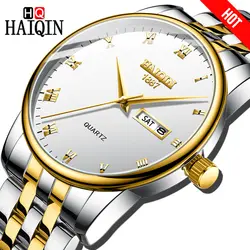 HAIQIN часы Мужские лучший бренд роскошные часы мужские золотые кварцевые спортивные наручные часы Reloj Hombre часы мужские часы Relogio Masculino +