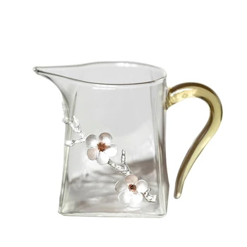 

Glass Tea Mug Japanese 350ml Upscale Fair Cup Chinese Kung Fu Tea Set Accessories Teaware Handle Mugs Container Drinkware Crafts
