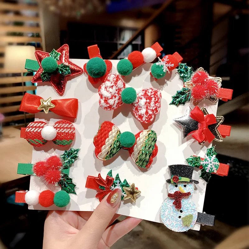 5 шт./компл. Новая красивая Рождественская волос шпильки с орнаментом Милая