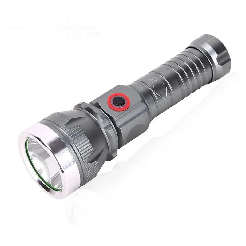 

Glare LED Rechargeable Flashlight Handheld Super Bright Alloy 26650 Lithium Battery T6 Lamp Bead 700lm Spotlight SteplessDimming