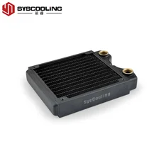 Syscooling – radiateur de refroidissement à eau pour PC, en cuivre, filetage G1/4, épaisseur 27mm, ventilateur de 12cm, 120mm