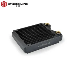 Syscooling – radiateur de refroidissement à eau pour PC, en cuivre, filetage G1/4, épaisseur 27mm, ventilateur de 12cm, 120mm 