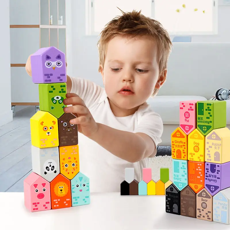 12 шт. детская деревянная игрушка в виде животного | Игрушки и хобби