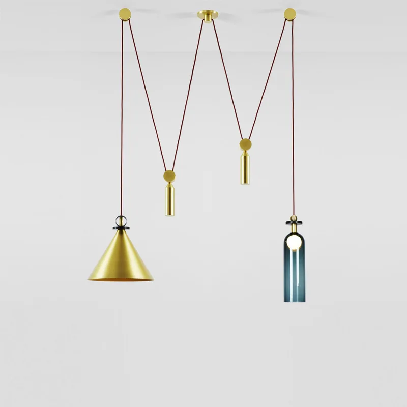 

Post modern minimalist personalized glass chandelier bar restaurant cafe bar bedroom metal Chandelier
