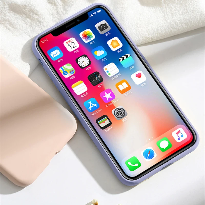 Мягкий жидкий силиконовый чехол для iPhone 11 Pro XS MAX XR X, полное покрытие, карамельный цвет, парный чехол s для iPhone 7 Plus, 6, 6 S, 8 Plus, чехол