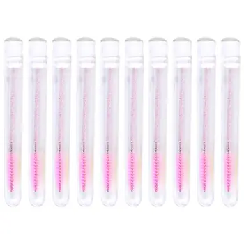 

10pcs Eyelash Brushes False Eyelash Lash Curler Colorful Rhinestone Pipe Packaging Eyelash Brushes (Pipe Packaging Style)