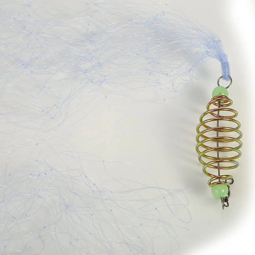 Free Shipping 4Pcs Durable Copper Spring Shoal Fishing Netting with Luminous Beads Mesh Net For Night Fishing Fishing Tackle