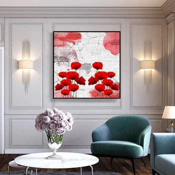 

Abstract Flower Background Wall Canvas Painting Modern Wall Art Picture for Living Room Wall Poster Cuadros Salon Decoracion