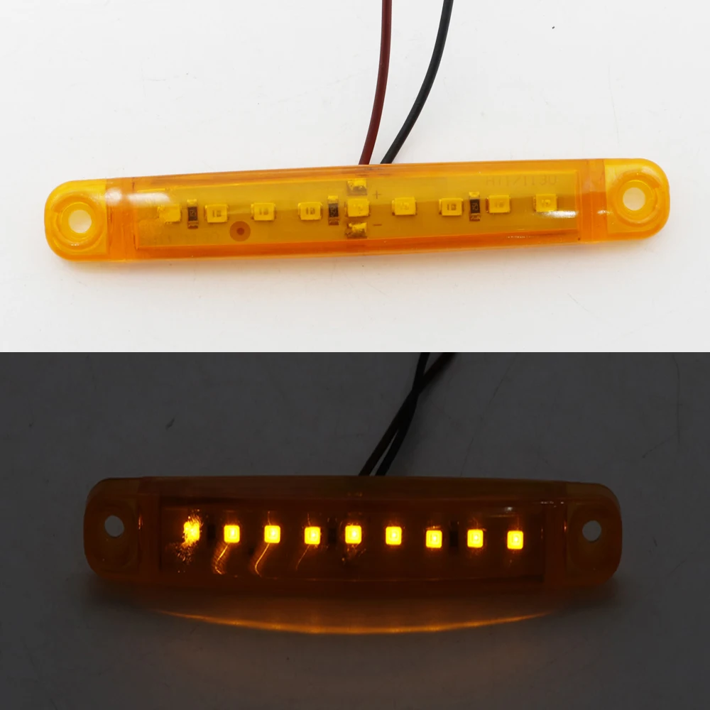 12V 24V 9SMD автобуса/грузовика/прицепа/светодиодные фонари для грузовика Авто боковой габаритный светильник Водонепроницаемый светодиодный светильник Светодиодные индикаторы на грузовиках парковка светильник