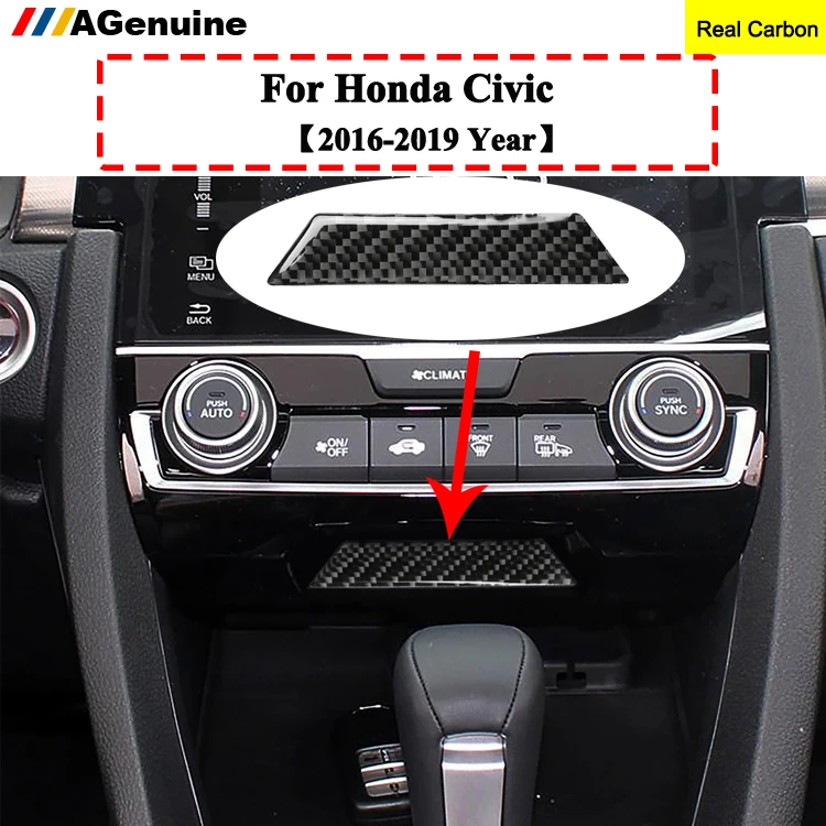 Carbon fiber Tail Rear light Lamp Cover Trim Frame For Honda Civic 10th 16-2019
