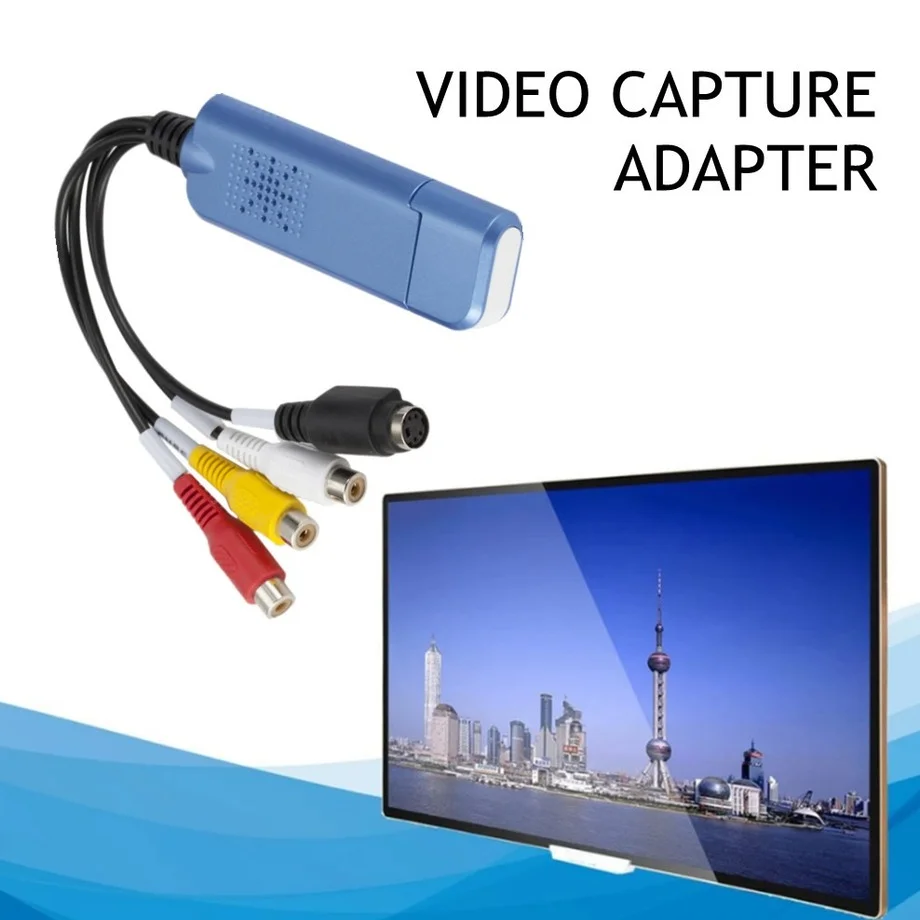 PzzPss USB 2.0 Video Audio Capture Card Adapter Portable VHS DC60 DVD Video Capture Converter TV Tuner For Computer Win7