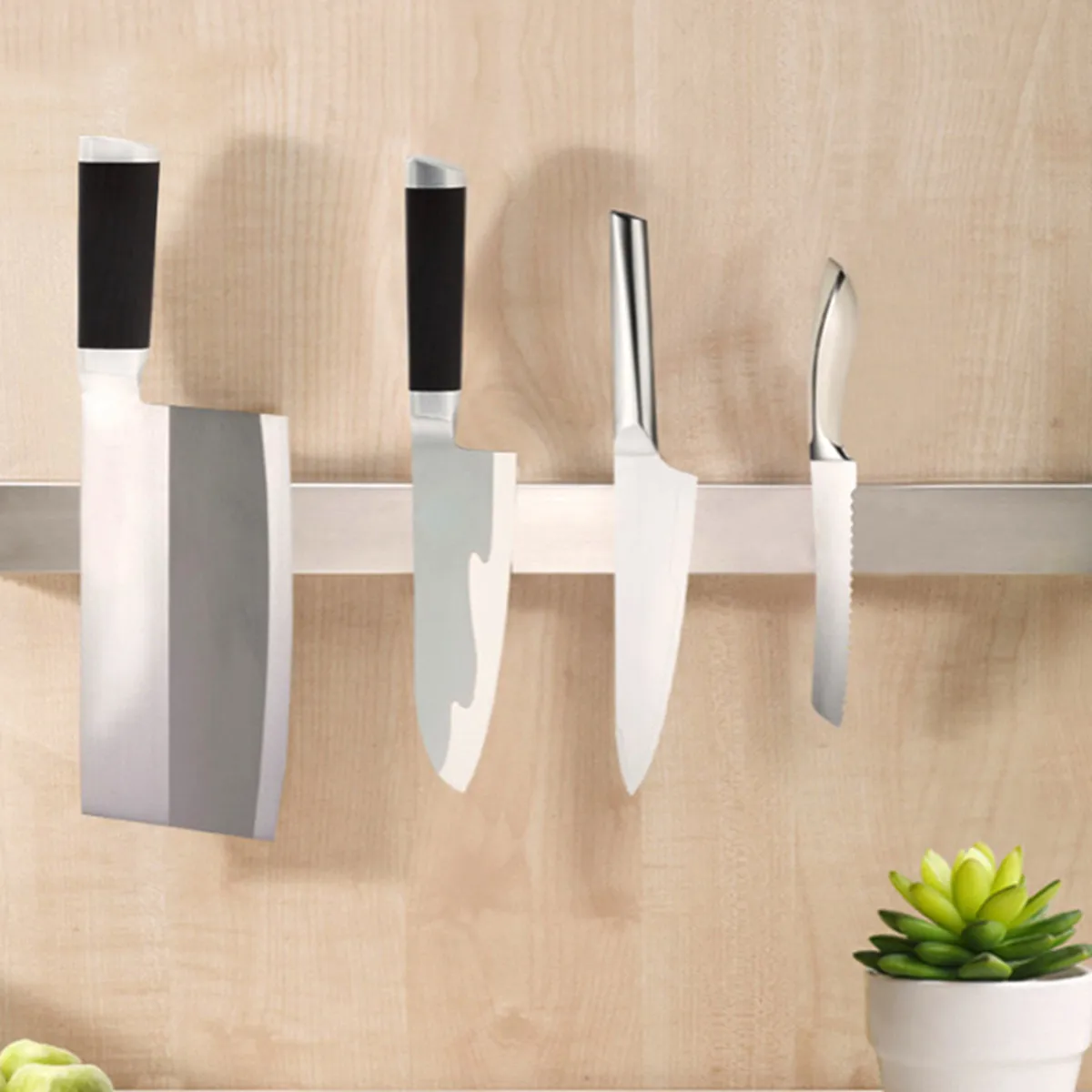

Stainless Steel Kitchen Knive Collecting Finishing Storage Holder Rack Strip Strong Magnetic Knife Holder Tools Light Magnet