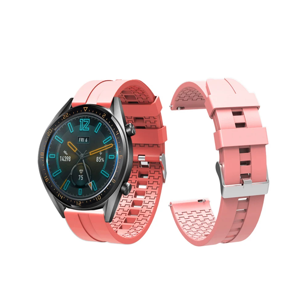 22 мм силиконовый ремешок для часов huawei Watch GT2 Band смарт часы браслет для huawei часы GT2 Браслет замена Correa - Цвет: pink