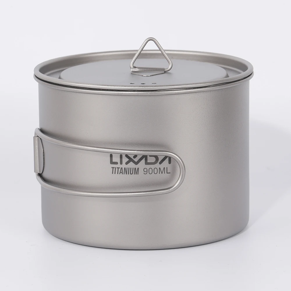Lixada 900 мл/1600 мл Складная ручка походная посуда для пикника титановая чашка для горшка подвесной походный горшок портативная чашка для воды с крышкой