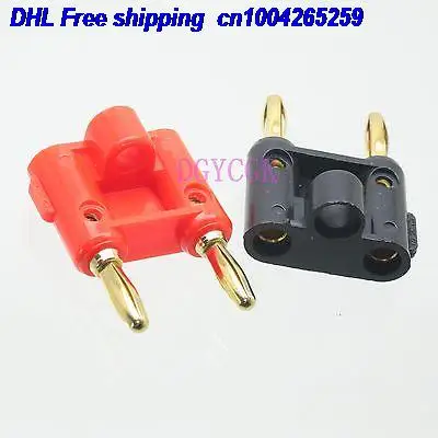 

DHL 20pcs 10set connector 4mm Dual Banana plug Binding Post Red & Black for speaker audio connector 22-ct