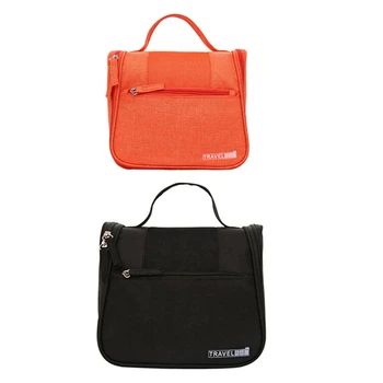 

2x Orange / Black Vanity Women Men Toilet Toiletry Kit Cosmetic Makeup Make Up Bag Case for Travel Organizer Pouch