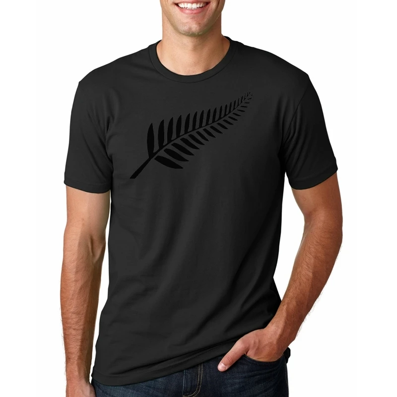 Новая Зеландия папоротник Rugbyed T футболка киви футболка - Цвет: BLACKXQ1393