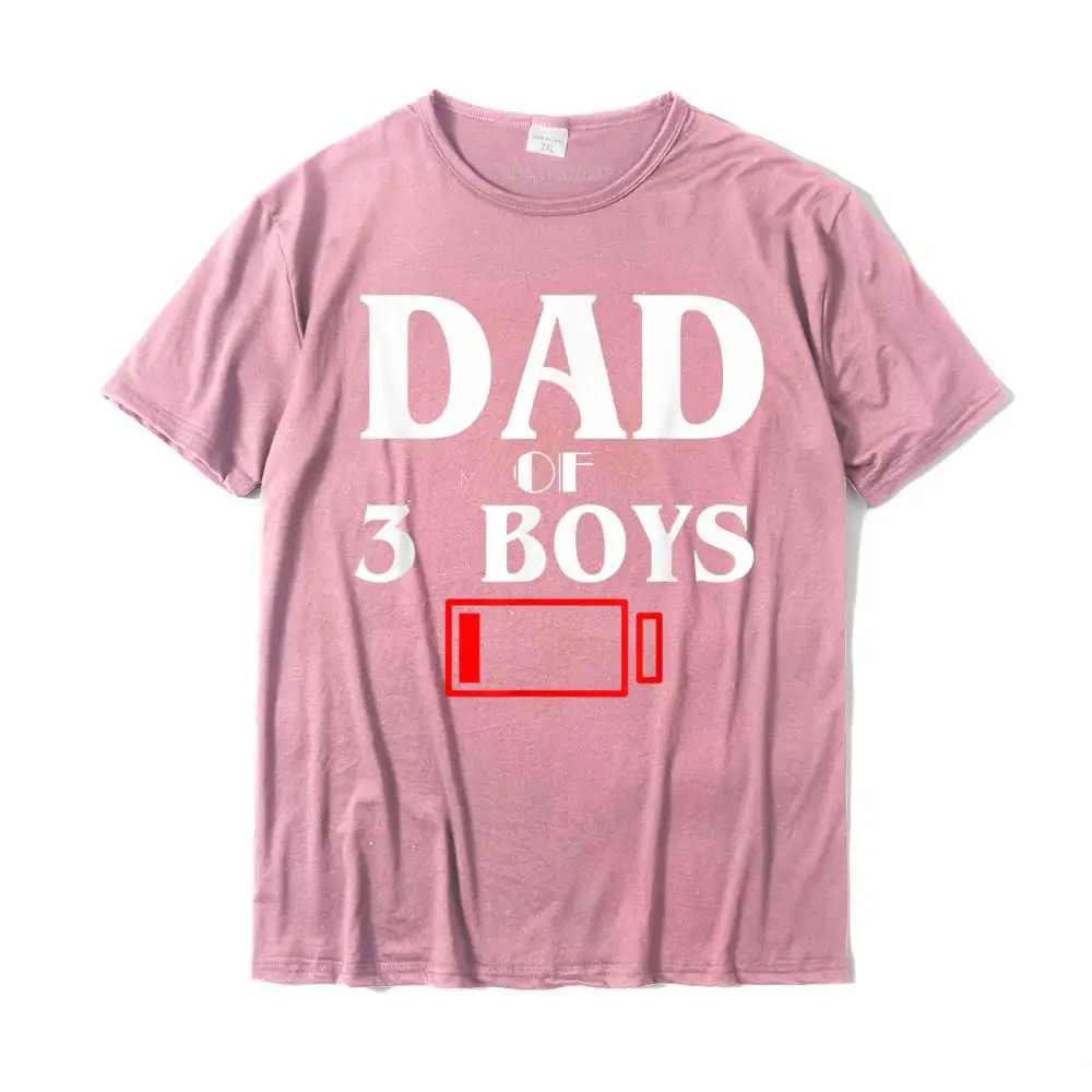 Leisure Short Sleeve Tops T Shirt Father Day Crew Neck Cotton Man T-Shirt Design Leisure Tops T Shirt Graphic Wholesale Tired Dad Of 3 Boys Funny Father Of Three Sons Gift T Shirt__MZ22764 pink