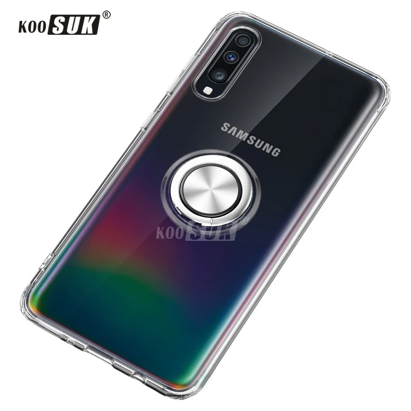 Новинка, прозрачный чехол для samsung Galaxy A70, A50, A40, A30, A20, A10, задняя крышка, кольцо, прозрачный мягкий защитный чехол для телефона