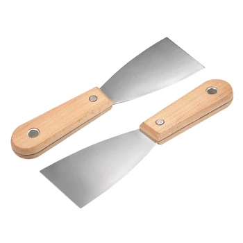 

uxcell Putty Taping Paint Scraper 2.5" Cr-V Steel Stiff Broad Blade with Wooden Handle for Wall Floor Tile 2pcs