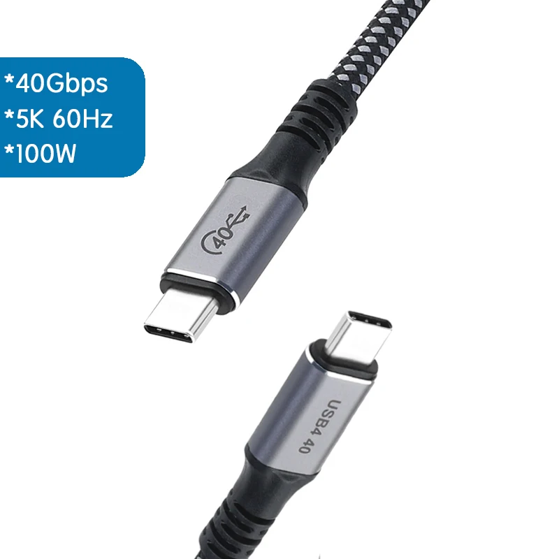 Usb Thunderbolt Cabo 40gbps 5k 60hz Transferência de Dados Usb-c pd 100w tipo c Carregador para Macbook m1 Mac Studio Display - Image 5