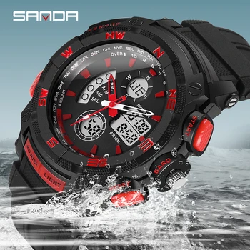 

SANDA Men's Sport Watch Digital Watches Men Casual Electronic Clock Outdoor Luxury Camouflage Military Wristwatches Reloj Hombre